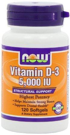 NOW Foods Vitamin D3 5000 Iu, 120-Softgels