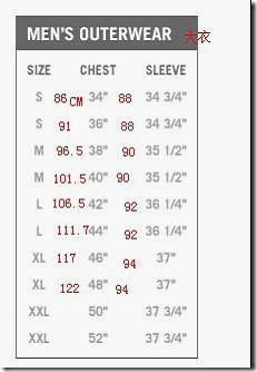 海淘购物衣服裤子尺码表  海淘尺码对照表