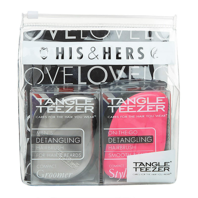 Tangle Teezer TT梳 专业解结美发梳子 豪华便携款 情侣两只装78折报价£15 6（约￥142）