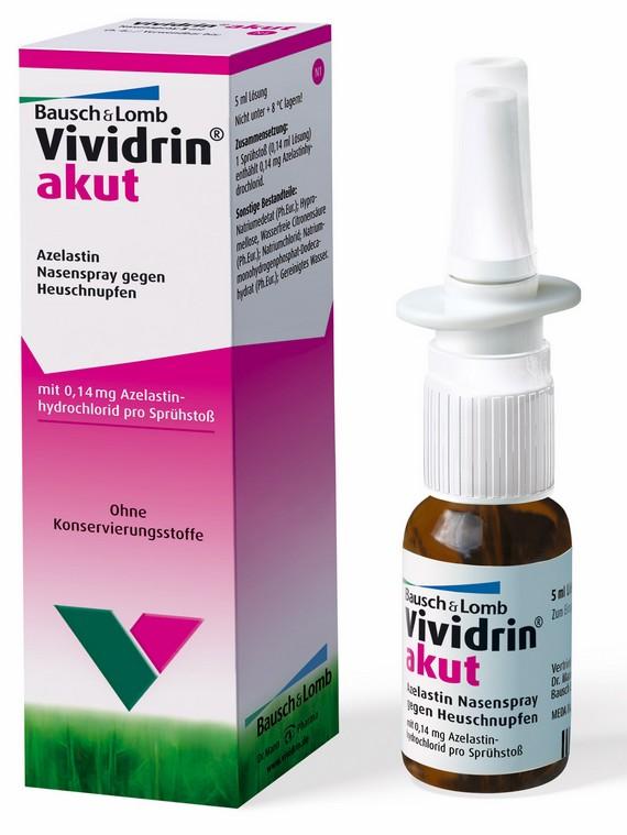 德国原装Vividrin急性过敏性鼻炎喷鼻剂花粉尘螨氮卓斯汀6岁+图片
