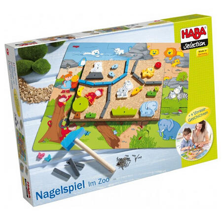 【满50欧运费5折+免税】HABA 动物园拼图与钉板积木游戏 （适合3岁或以上儿童） 优惠价约201 65元