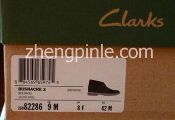 国产clarks沙漠靴鞋盒侧面标签