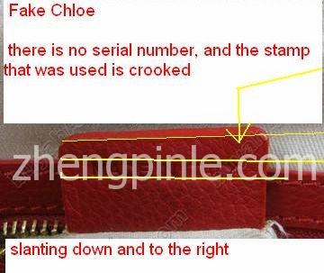 假的Chloe包内则没有序列号标签