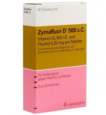 【德国UKA】 ZYMAFLUOR D500 CC婴幼儿维生素D3+0 25mg氟 90粒  特价：4 40欧，约32 7元