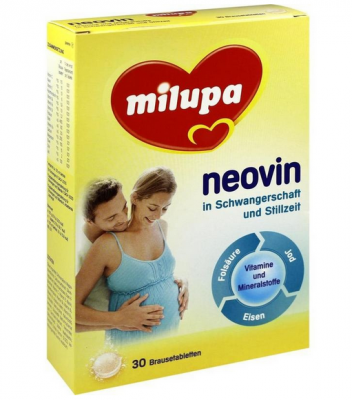 【德国UKA】 MILUPA 叶酸B族维生素泡腾片（备孕 哺乳期 孕期 ) 30粒 特价：12 82欧（原价：15 00欧），
