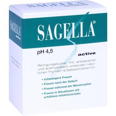 【德国UKA】Sagella Active系列私处护理湿纸巾 为孕妇设计 10套  特价：2 81欧，约21元
