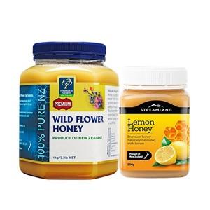 【免邮套装】STREAMLAND 柠檬蜂蜜 500G+MANUKA HEALTH 蜜纽康 百花蜂蜜 1KG |2件 66 4纽 约￥326