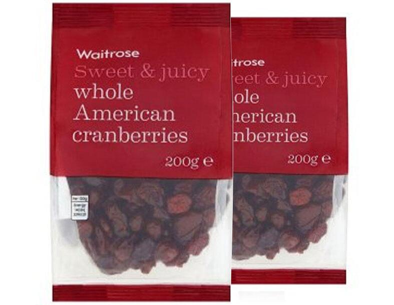 海豚村【2件包邮装】Waitrose 美国蔓越莓 2x200g 袋  海淘包邮价：69元