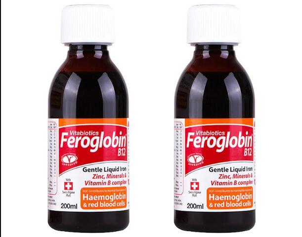 【2件包邮装】Vitabiotics Feroglobin 补铁补血营养液 2x200ml 瓶 包邮券后价：135元