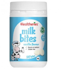 【KiwiDiscovery】Healtheries 贺寿利牛奶片咀嚼片 香草味 50粒 190克 9纽 约￥43