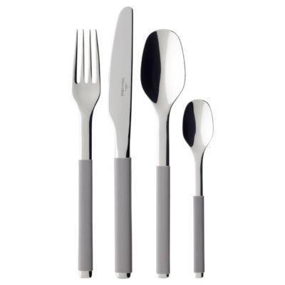 【德国EM】Villeroy & Boch 唯宝 刀叉勺餐具套装 24件（4件x6套） 优雅灰