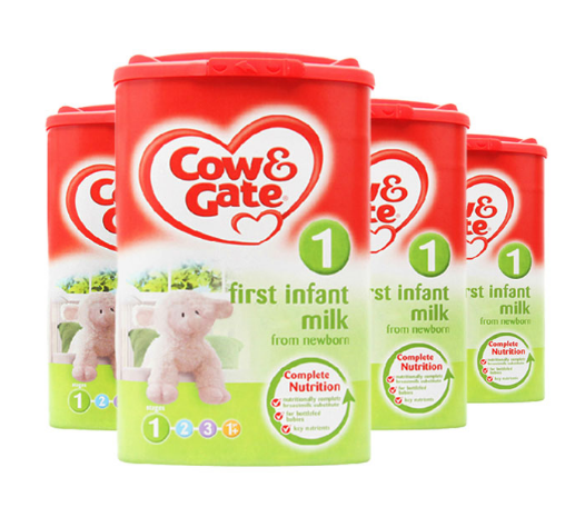 【4件包邮装】Cow&ampGate 英国原装牛栏奶粉 1段 （0-6个月） 4900g 罐