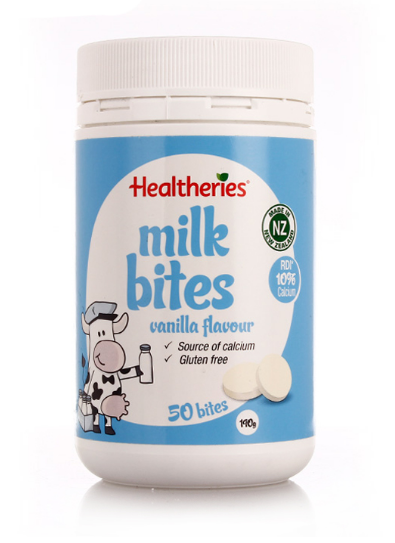 Healtheries 贺寿利 儿童零食高钙干吃牛奶片 50片（香草味）