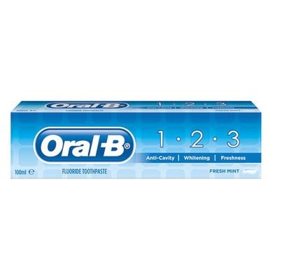 【荷兰DOD】凑单用码满78欧包邮+7折：Oral-B 欧乐B 防蛀+净白+清新1.2.3牙膏 100ml 约￥11