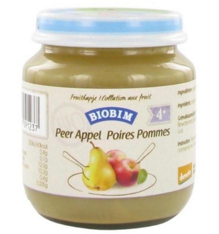 【荷兰DOD】满78欧包邮：Biobim 百牧元 有机婴儿辅食 梨子苹果水果泥（4M+）6瓶125g