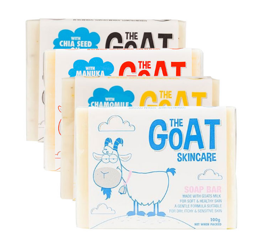 【4件包邮装】The Goat Skincare 山羊奶皂套装 4x100g 块（原味+洋甘菊味+蜂蜜味+鼠尾草味） 商品价格：