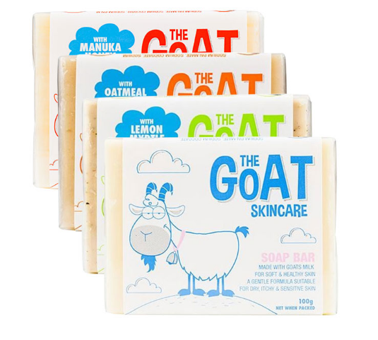 【4件包邮装】The Goat Skincare 山羊奶皂套装 4x100g 块（原味+柠檬味+燕麦味+蜂蜜味） 商品价格：79元