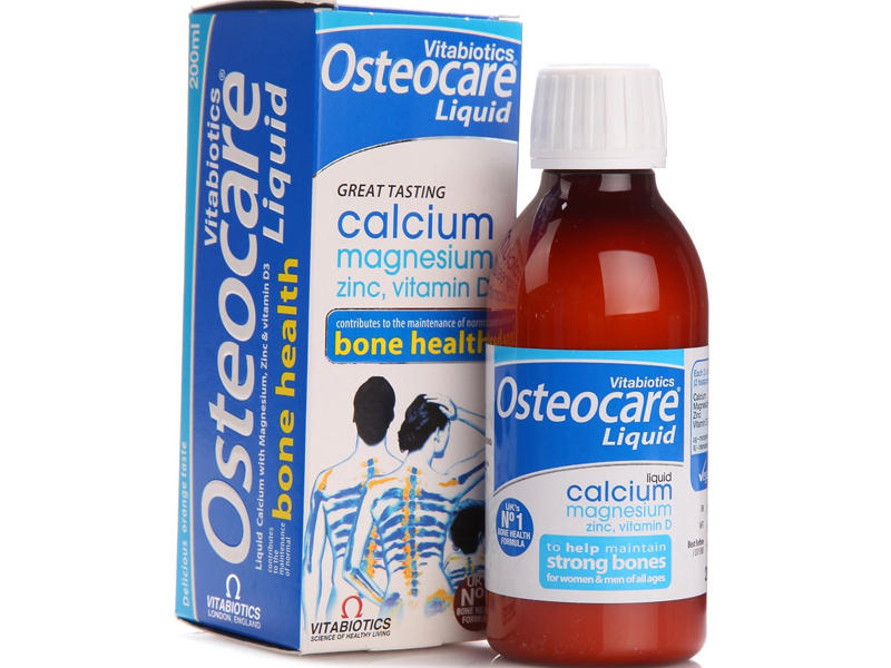 【4件包邮装】Vitabiotics Osteocare 钙镁锌液体钙 4200ml 瓶 优惠价格：189元