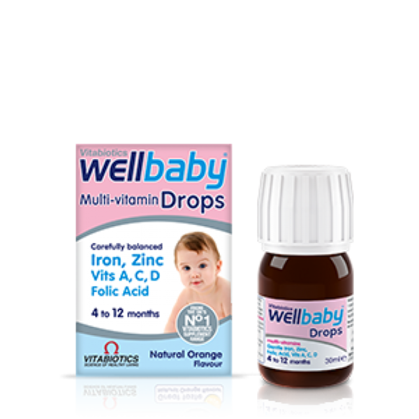 【热销8折】Vitabiotics Wellbaby 婴儿复合维生素营养滴剂 4-12个月 30ml 