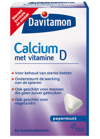【荷兰DOD】Davitamon 钙+维生素D咀嚼片 60片