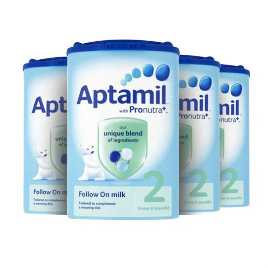 【4罐包邮装】Aptamil 爱他美 婴儿配方奶粉2段（6-12m） 900g4罐