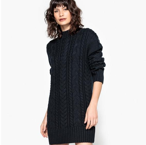 【法国LR】纯色小立领羊毛混纺中长针织毛衣特价仅需411元
