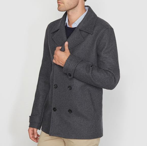 【法国LR】半价特惠：R essentiel 男士羊毛混纺双排扣大衣特价仅需596元！