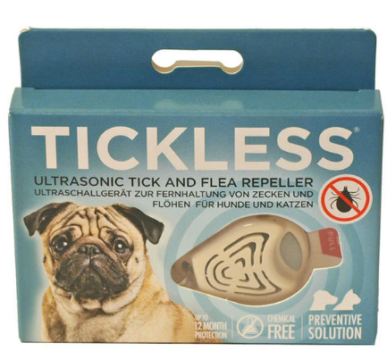 【荷兰DOD】Tickless 宠物智能超声波驱虫器吊坠 （蜱虫跳蚤克星）米色1个
