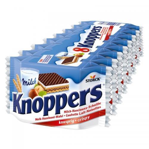 Knoppers 威化饼牛奶巧克力榛子 8包/条 6条装 每条到手价35元！