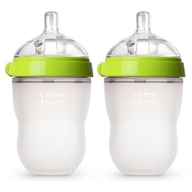 【美国Babyhaven】Comotomo 可么多么 自然感觉硅胶奶瓶 绿色 2个 8盎司/250ml 