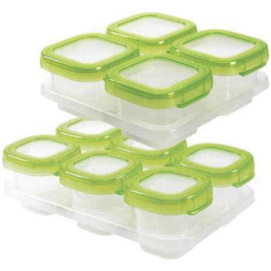 【美国Babyhaven】OXO Tot 奥秀 食品冷冻储存密封盒 绿色 6+4只装