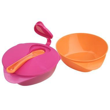 【美国Babyhaven】Tommee Tippee 汤美天地 婴儿研磨喂食碗勺 2个 橙色/粉红色