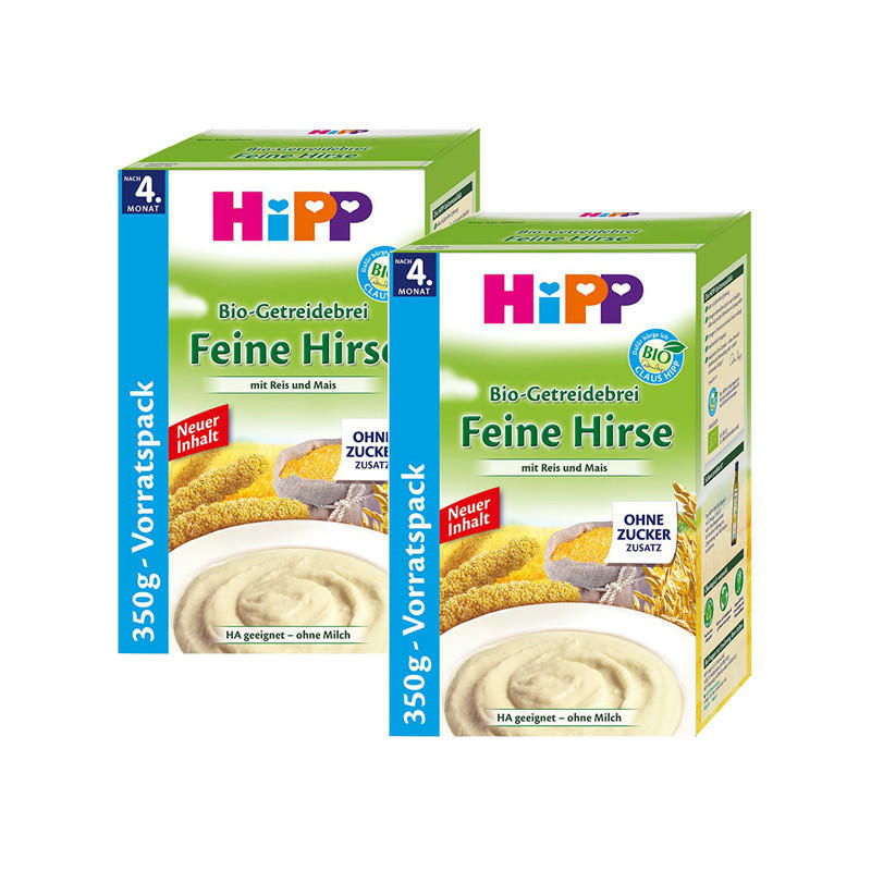【德国BA】Hipp 喜宝 有机免敏纯精细小米营养米粉米糊 350g 4个月以上 2盒装