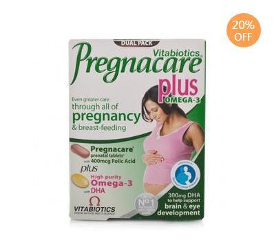 Vitabiotics Pregnacare Plus 女性孕期复合叶酸营养片+深海鱼油胶囊 28片/28粒