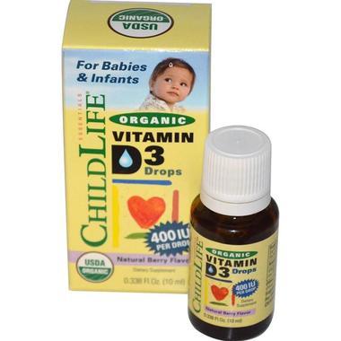 【美国Babyhaven】Childlife 童年时光 有机维生素D3液 338fl.盎司(10毫升)