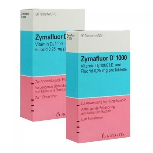 Zymafluor 婴儿维生素D1000钙片90片2盒 包邮包税 宝妈福音，到手价仅21.7欧（约合169RMB）