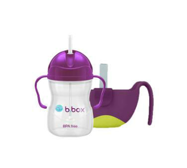 【澳洲Amcal】【组合装】B.box 婴幼儿重力球吸管杯+B.box 三合一碗+吸管 葡萄紫