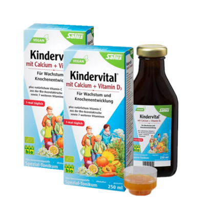 【德国BA】Salus Kindervital 有机儿童维生素钙+维生素D3果蔬营养液 两瓶装 2x250ml