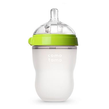 【美国Babyhaven】Comotomo 可么多么 自然感觉硅胶奶瓶 绿色 8盎司/250毫升 配中流量奶嘴