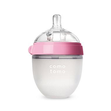 【美国Babyhaven】Comotomo 可么多么 自然感觉硅胶奶瓶 粉色 5盎司/150ml 配慢流量奶嘴（适合0-3