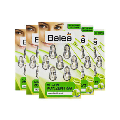 【海豚村】【5件包邮装】Balea 芭乐雅 绿茶眼部保湿舒缓精华胶囊 5X7粒/盒