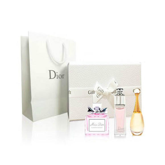 【bonpont】Dior 迪奥 香水小样3件套礼盒装 含手提袋（真我+魅惑+花漾各5ml）