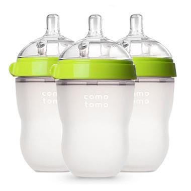 【美国Babyhaven】【3件装】Comotomo 可么多么 自然感觉硅胶奶瓶 绿色