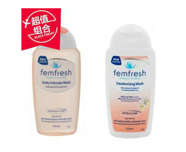 【超值组合】Femfresh 私处护理洗液 250mL+三倍功效 250ml （孕妇适用）