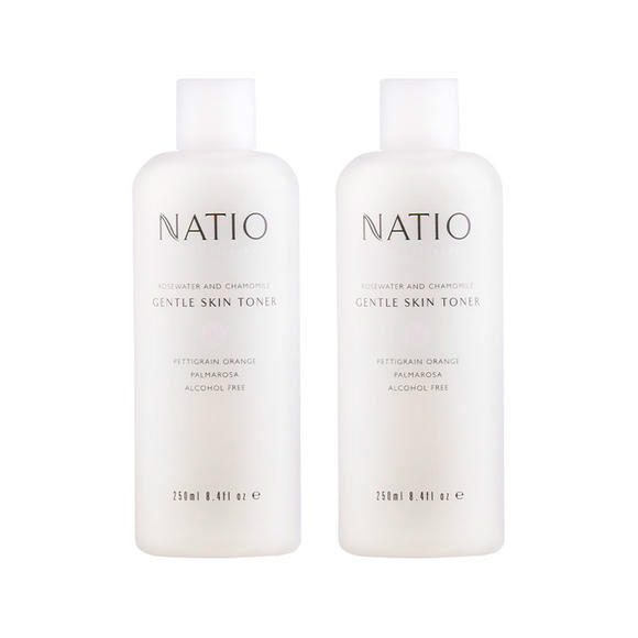 【Bonpont】【2件包邮装】Natio 娜迪奥 洋甘菊玫瑰爽肤水 2x250ml/瓶