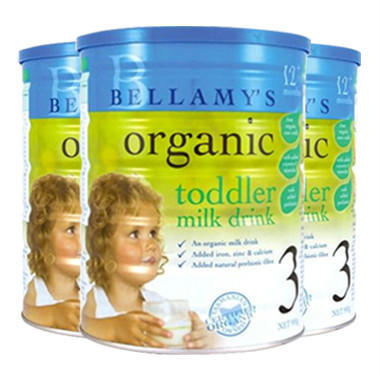 【美国Babyhaven】【3罐包邮装】Bellamy's 贝拉米 有机婴幼儿奶粉 900g 3段