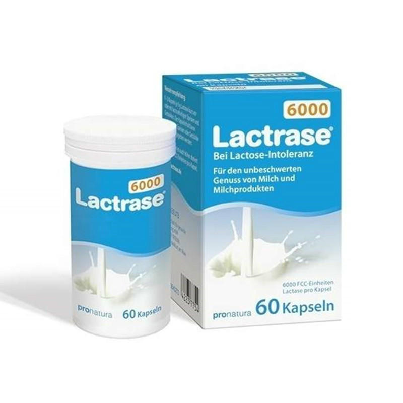 【德国BA】Lactrase 乳糖酶胶囊6000单位 60粒 乳糖不耐受成人婴儿适用