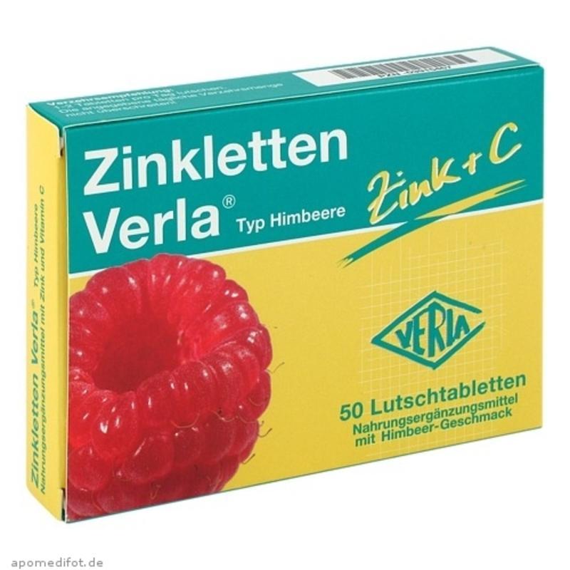 【德国BA】Zinkletten Verla 儿童/孕妇补锌+覆盆子维C含片50片 改善厌食 提高免疫力