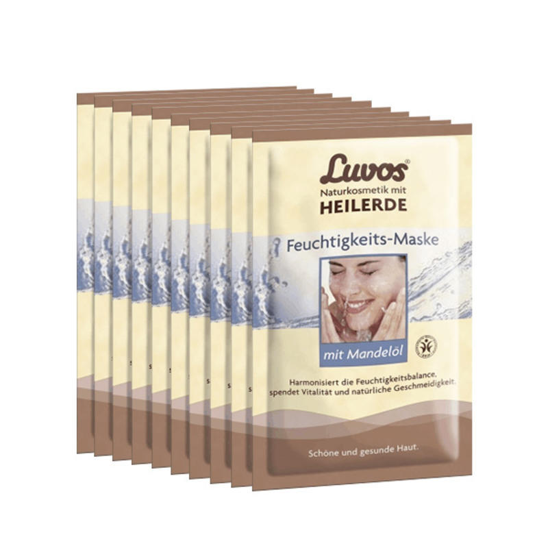 【德国BA】Luvos 天然药泥甜杏仁油锁水补水保湿面膜（10片装） 2x7.5ml 孕妇可用