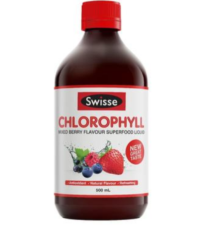 【澳洲PO药房】Swisse 排毒养颜液体叶绿素（蓝莓味）500ml